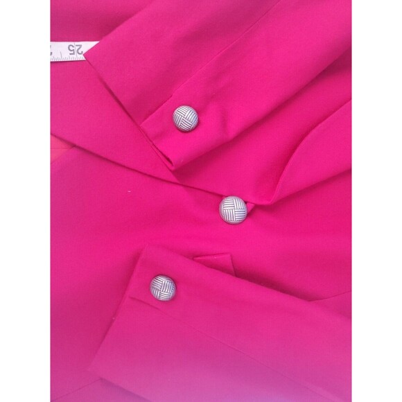 Saville Woolmark Jacket Blazer Red Sz 8 Vintage Lined Single Button Shoulder Pad - Picture 14 of 16